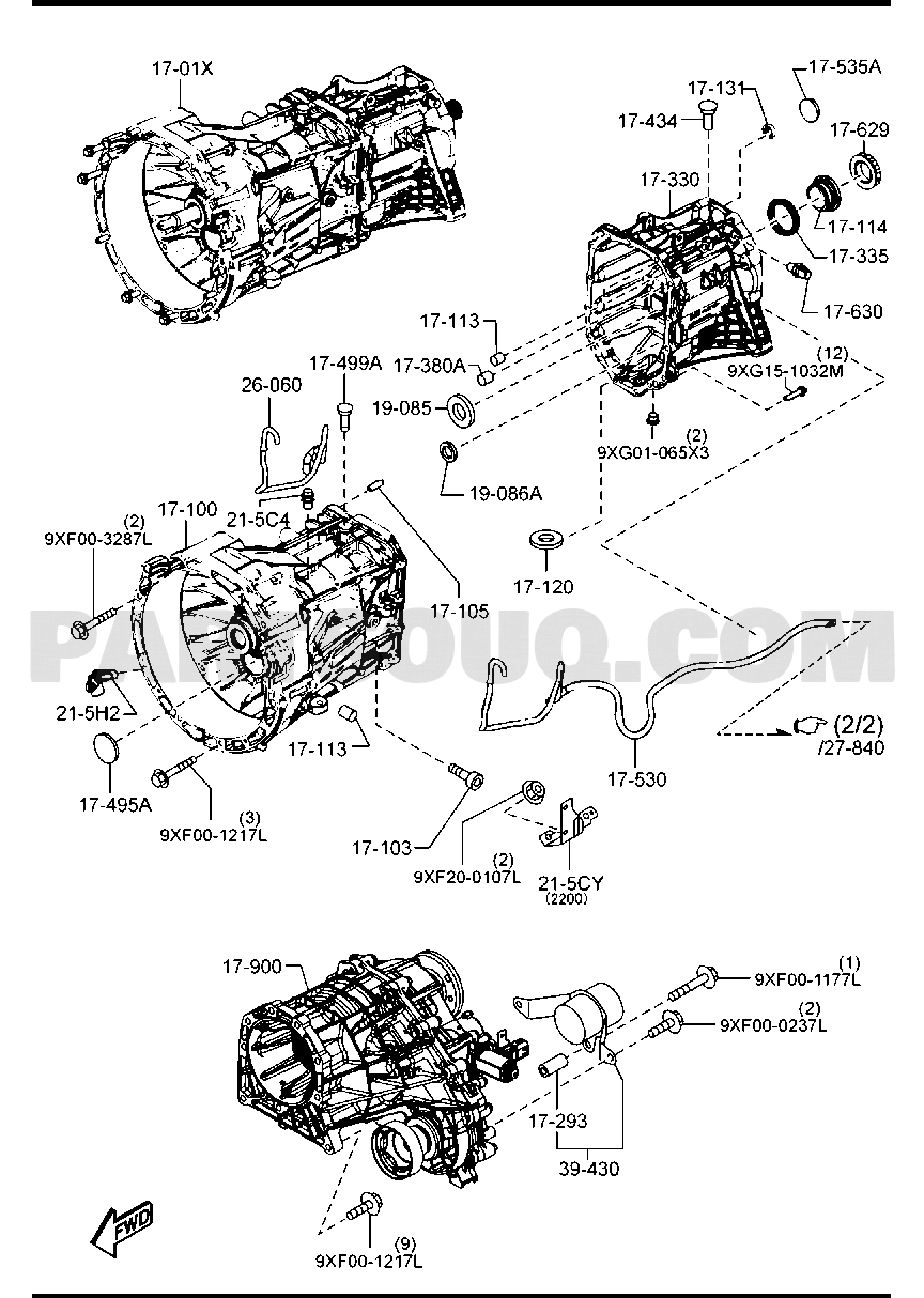 MANUAL TRANSMISSION CASE (4X4)(6-SPEED) [01/02] | Mazda BT-50