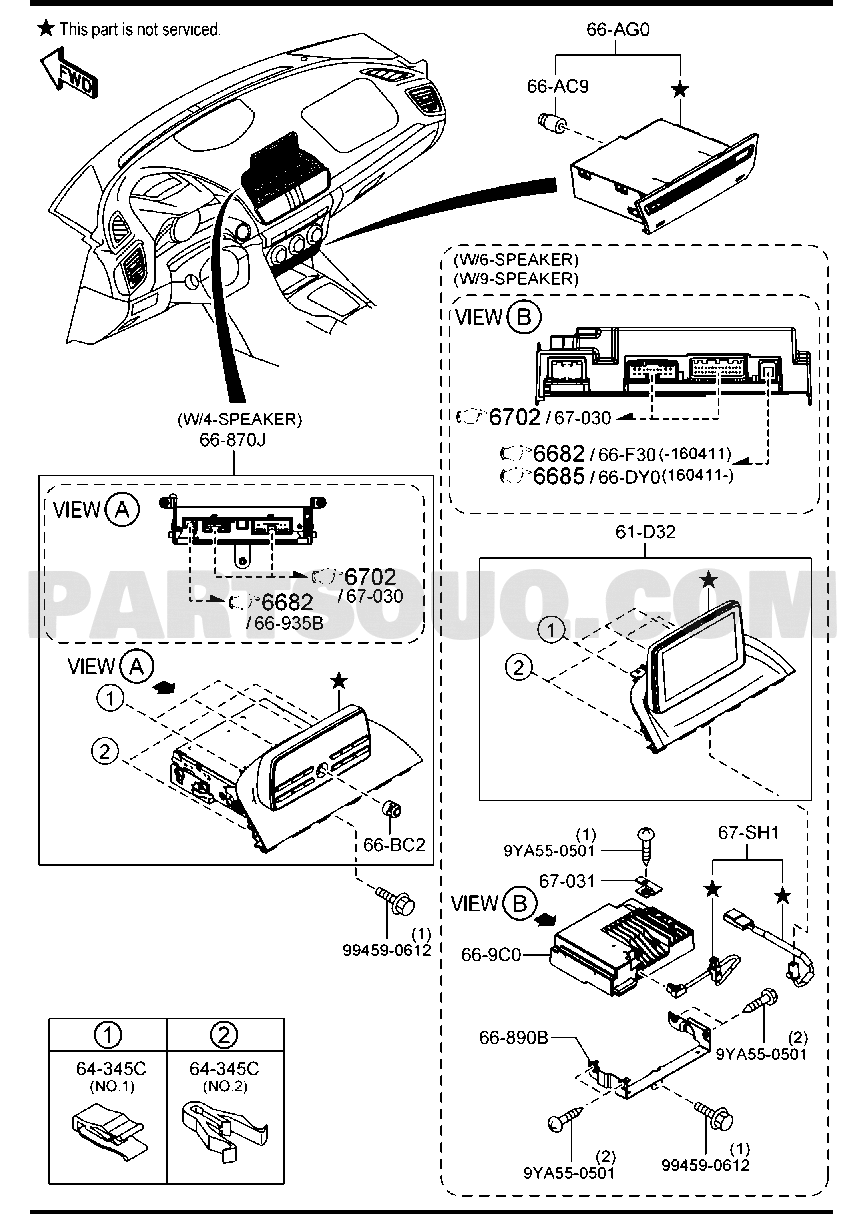 3. BODY DASHBOARD | Mazda 3 General/China 11.2013 | Parts Catalogs