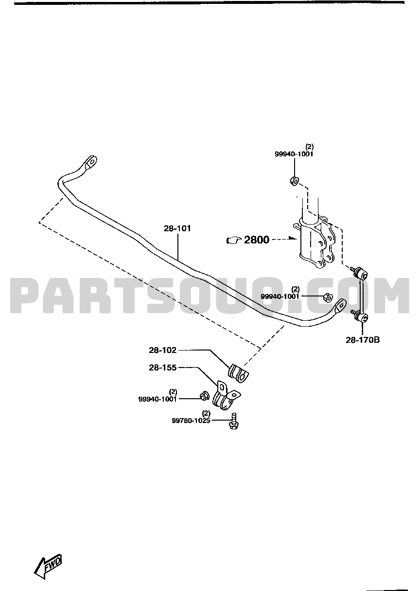 REAR STABILIZER (2WD) | Mazda PREMACY ﾜｺﾞﾝ 5-ﾄﾞｱ- | Parts Catalogs 
