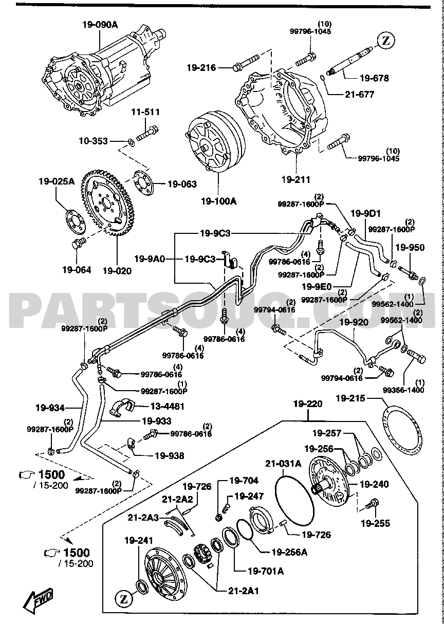AUTOMATIC TRANSMISSION TORQUE CONVERTER, OIL PUMP & PIPINGS
