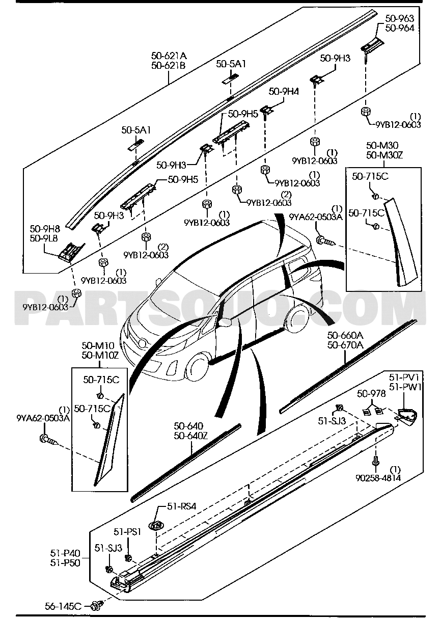 3. BODY (EXTERIOR) | Mazda BIANTE ﾜｺﾞﾝ 5-ﾄﾞｱ- | Parts Catalogs