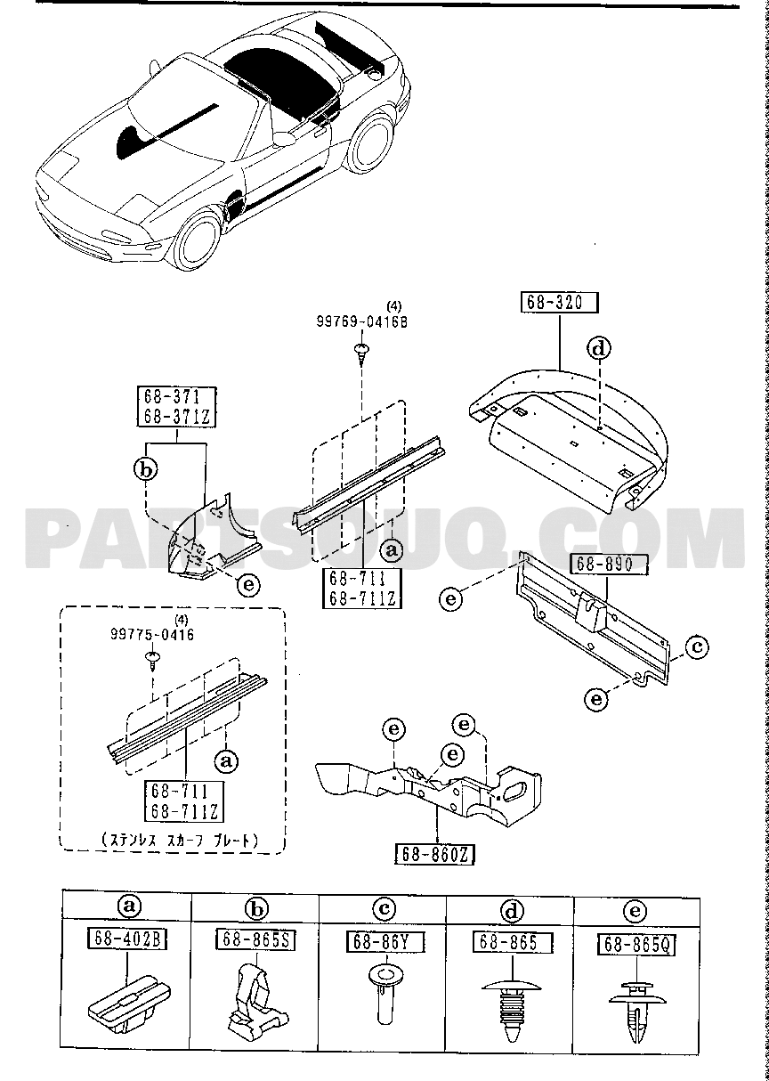 3. BODY - (INTERIOR) | Mazda Roadster Japan 08.1995 | Parts