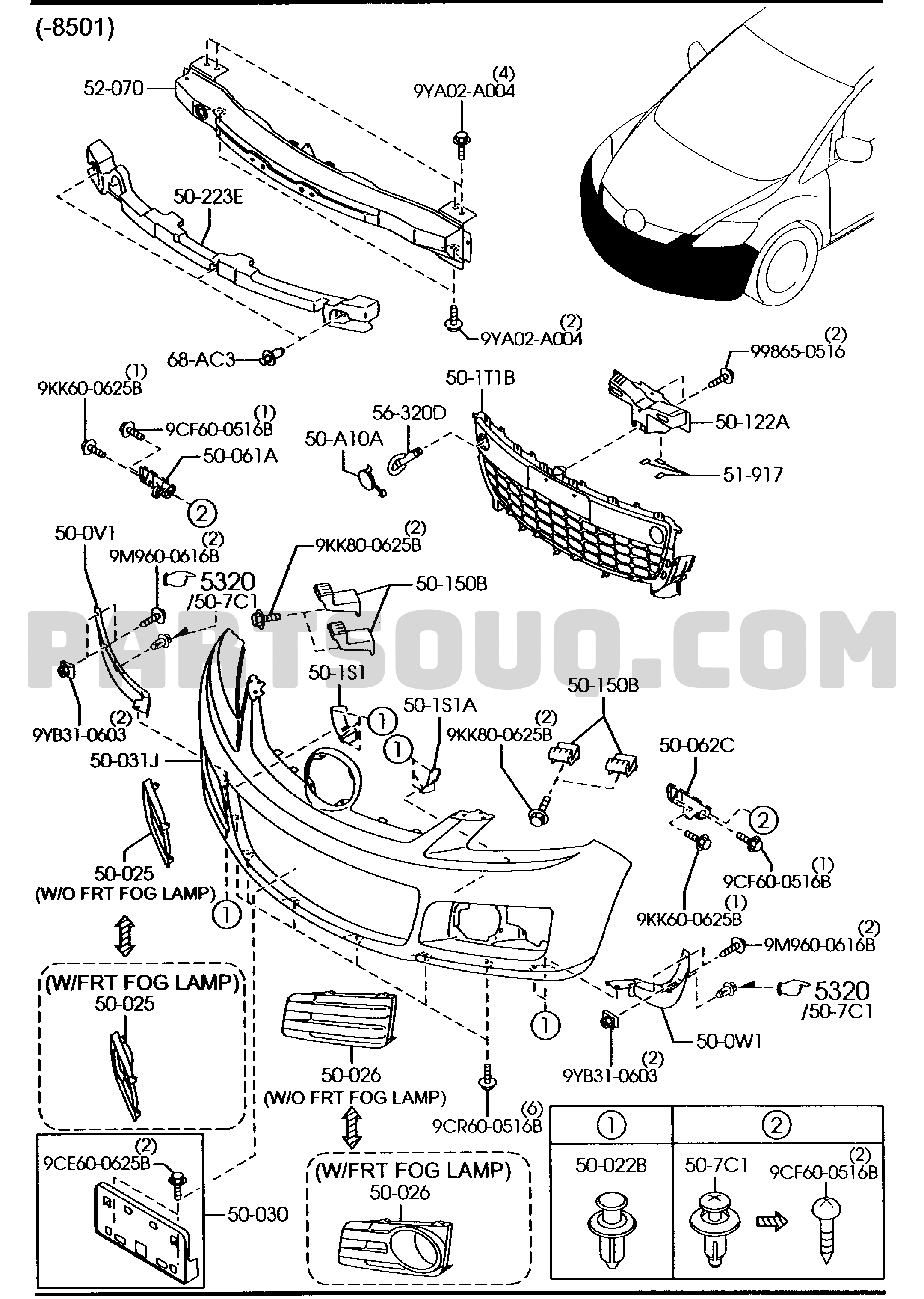 2007 mazda shop cx7 front bumper