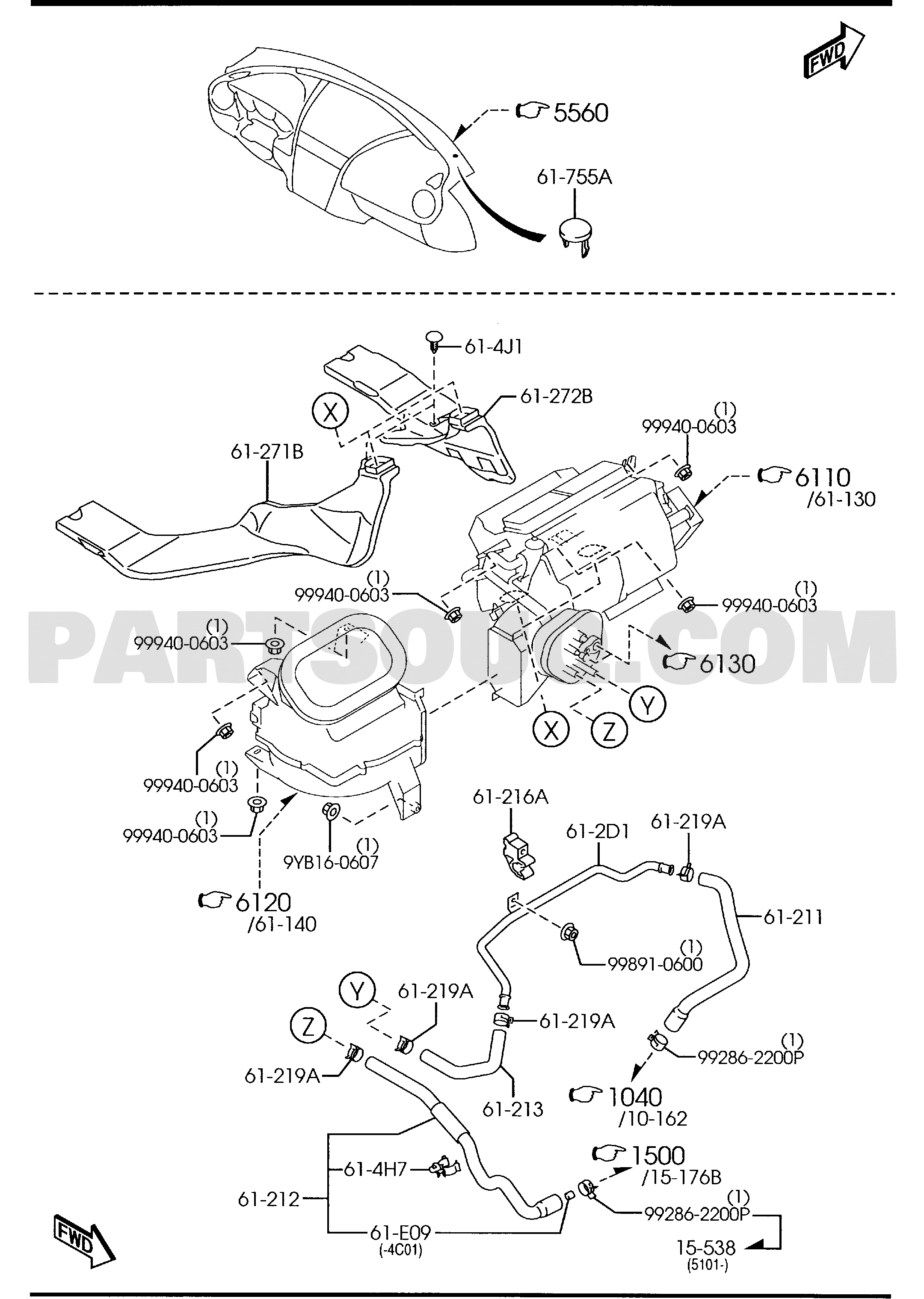 6100A - HEATER 01/01 | Mazda RX-8 2005 AUFA07 | Parts Catalogs | PartSouq
