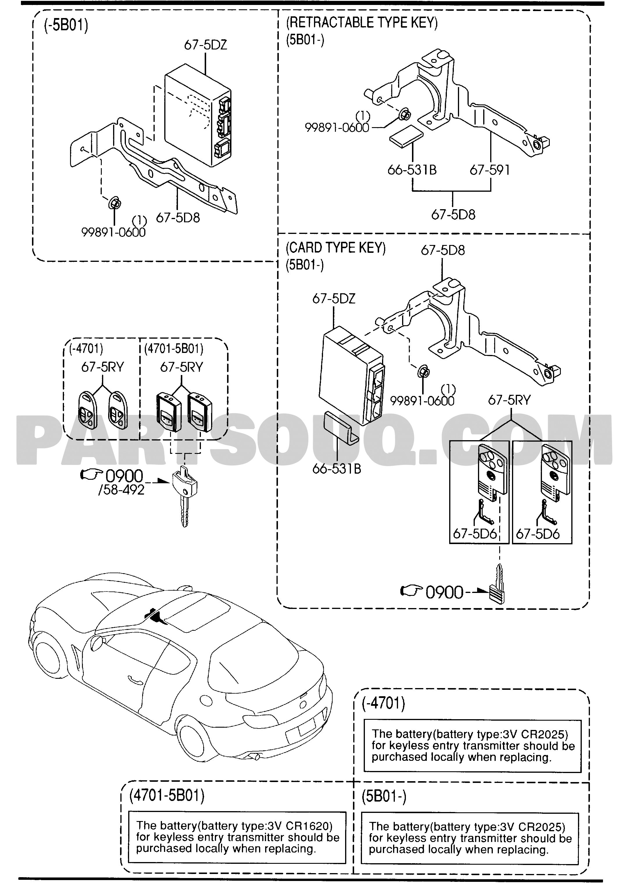 6630A - BODY RELAYS & UNIT 02/04 | Mazda RX-8 2005 AUFA07 | Parts 