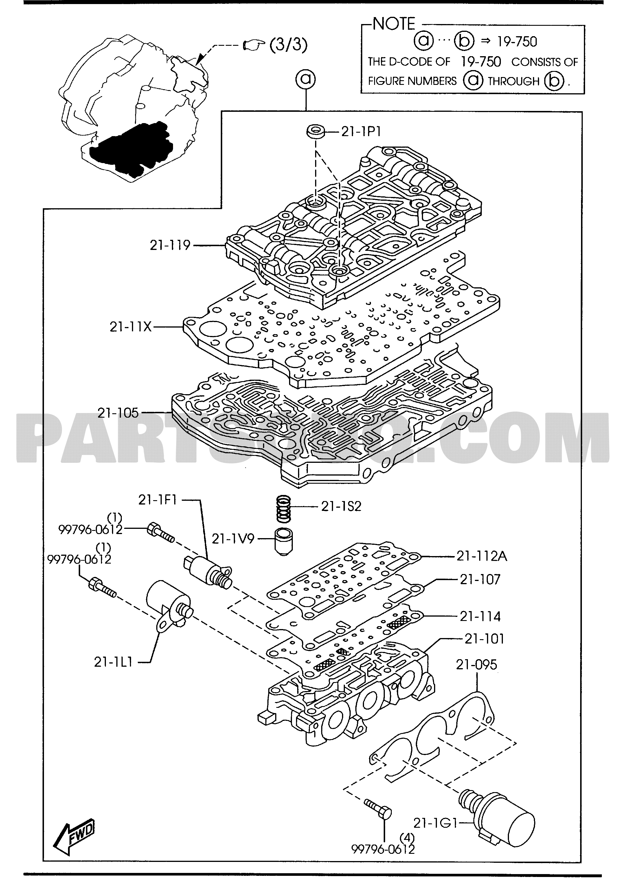 1925AB - AUTOMATIC TRANSMISSION CONTROL VALVE (5-SPEED) 01/03