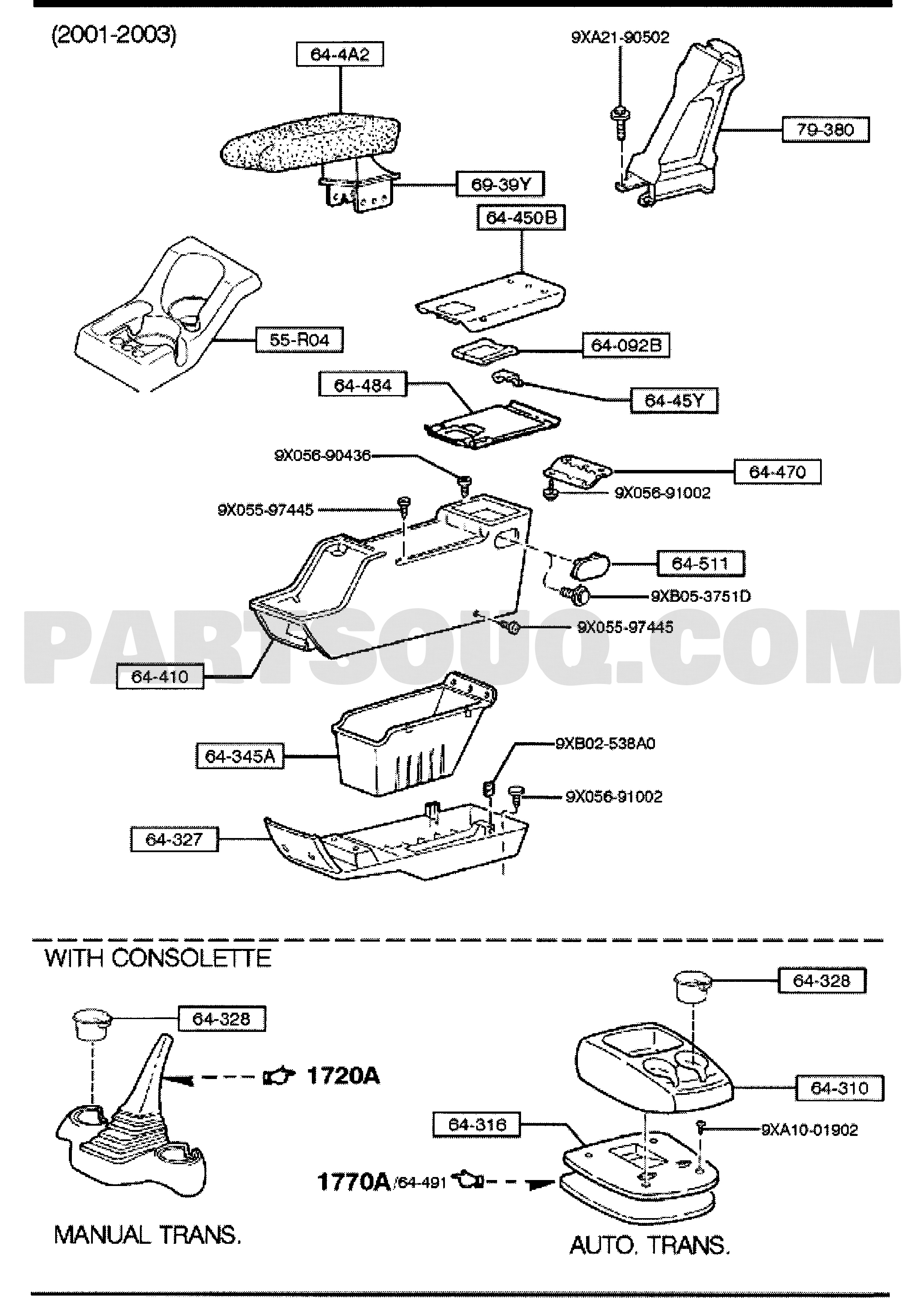 5570A - CONSOLE 01/02 | Mazda B-SERIES 2001 AUZB03 | Parts 