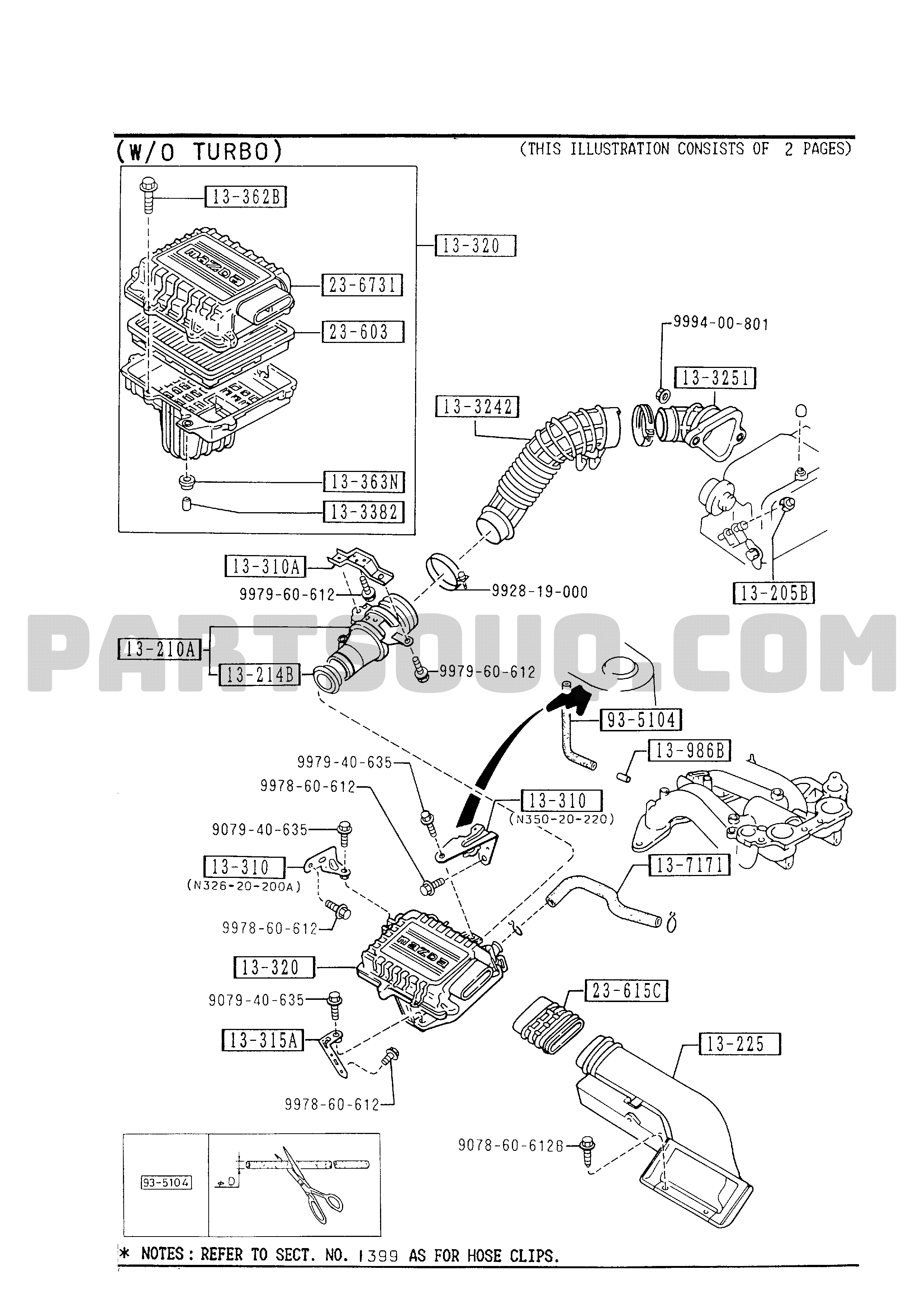 1330 - AIR CLEANER 01/02 | Mazda RX-7 1990 AUFA02 | Parts Catalogs 