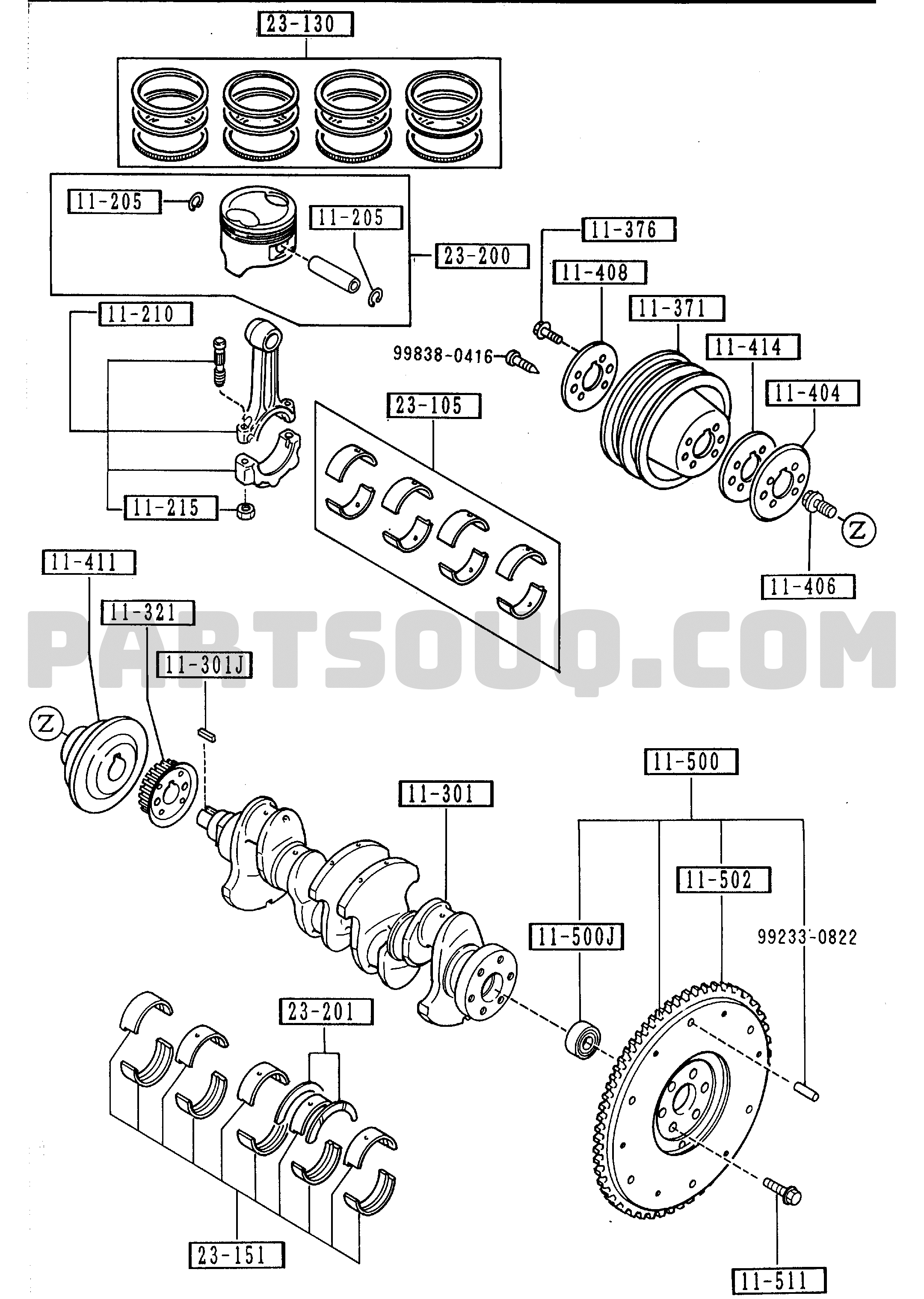 Mazda B6Y3-11-SJ0 Engine Crankshaft Thrust Washer 