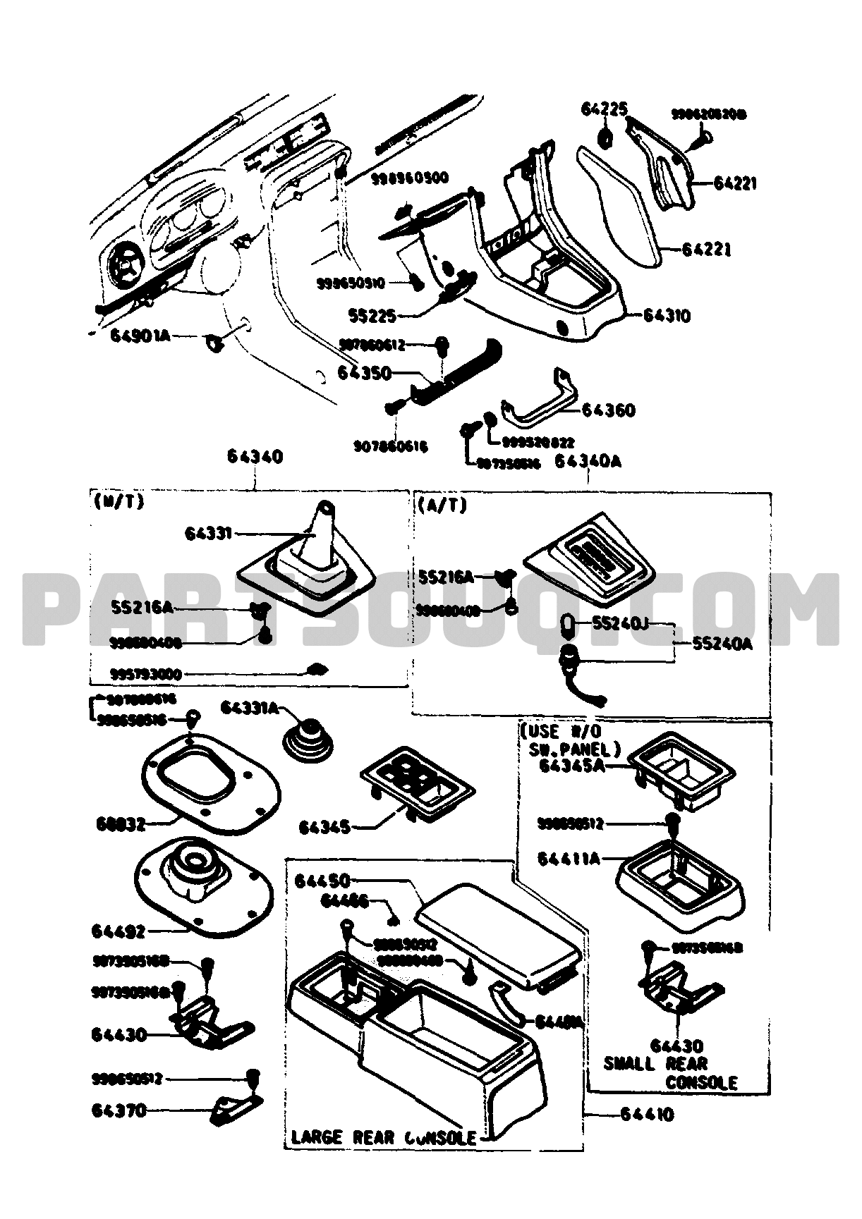 5570A - CONSOLE 01/02 | Mazda RX-7 1982 PQFA02 | Parts Catalogs 
