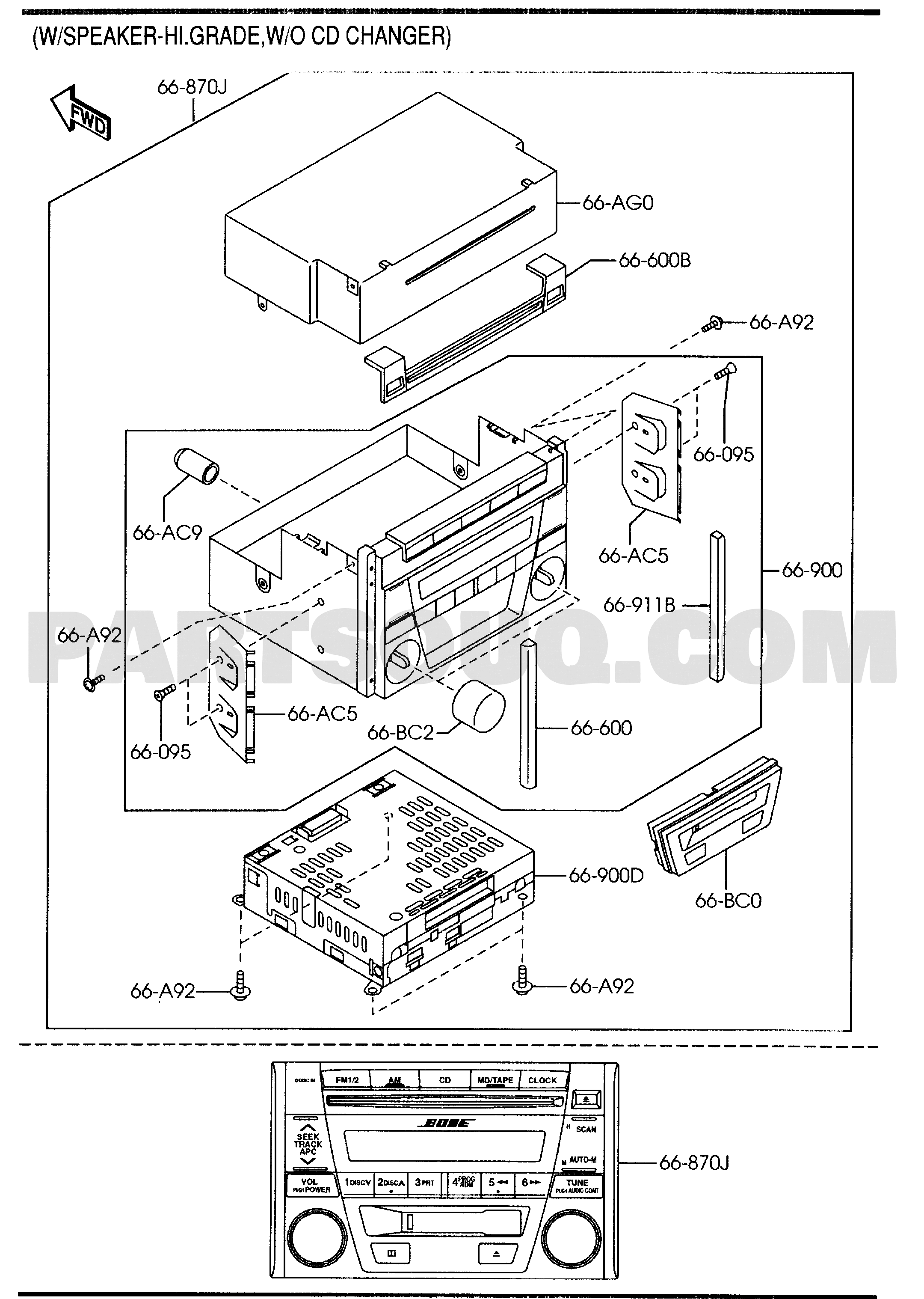 AUDIO SYSTEMS (RADIO & TAPE DECK) ('01.'02 MODEL) 03/03 | Mazda