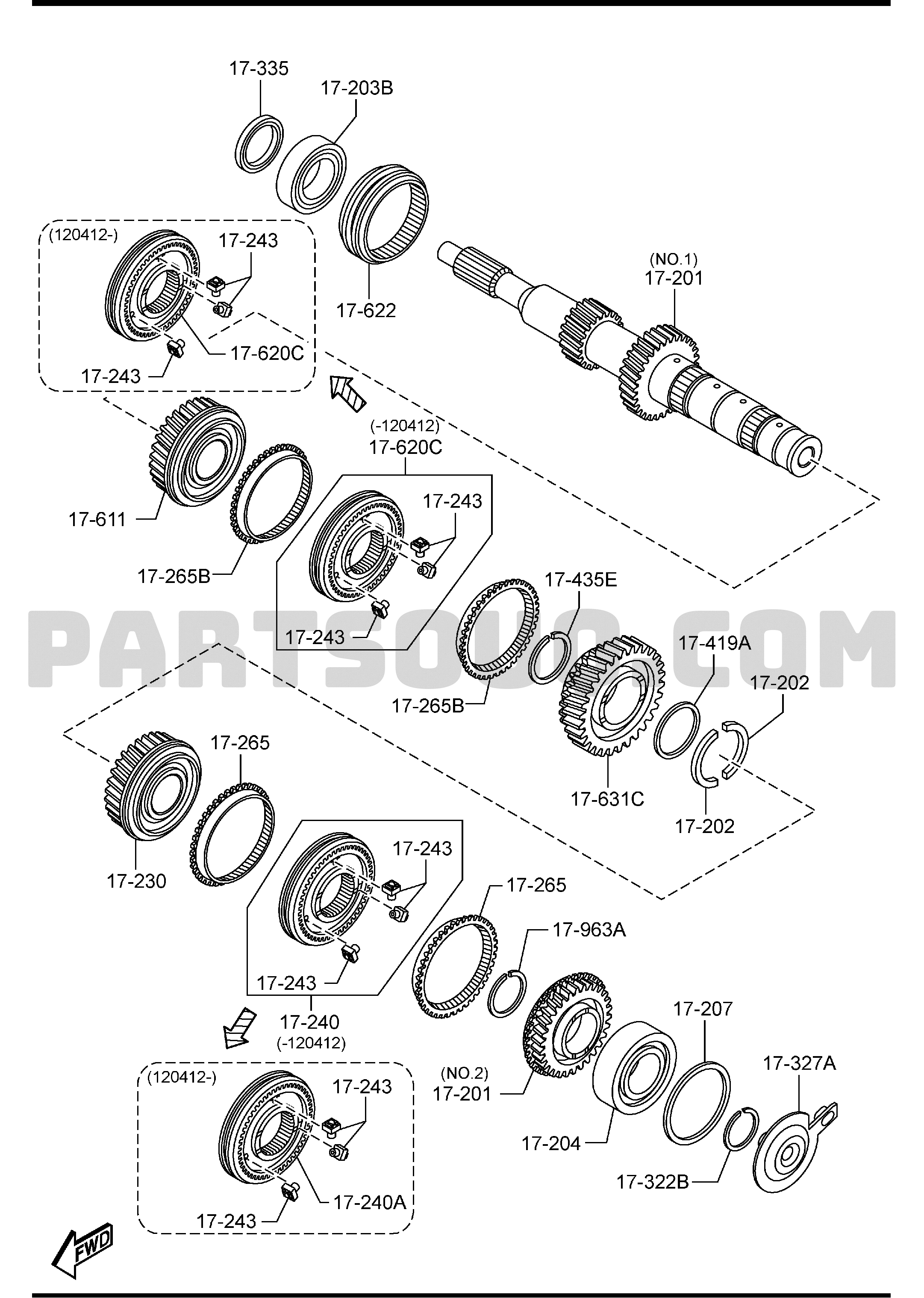 1710A - MANUAL TRANSMISSION GEARS 02/02 | Mazda CX-5 2014 AUKS01 