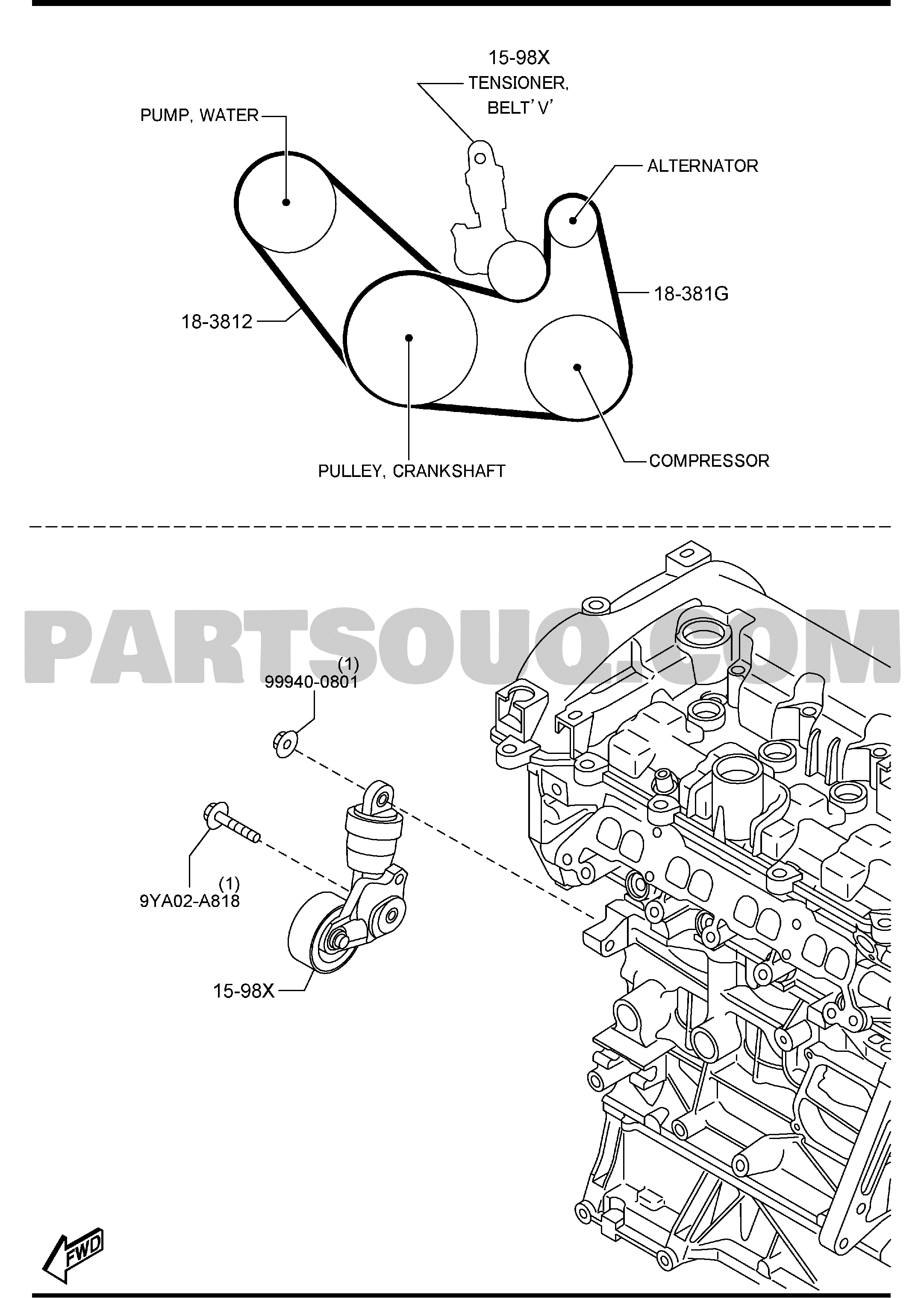 1580A BRACKET PULLEY BELT 01 01 Mazda CX 5 2013 AUKS01