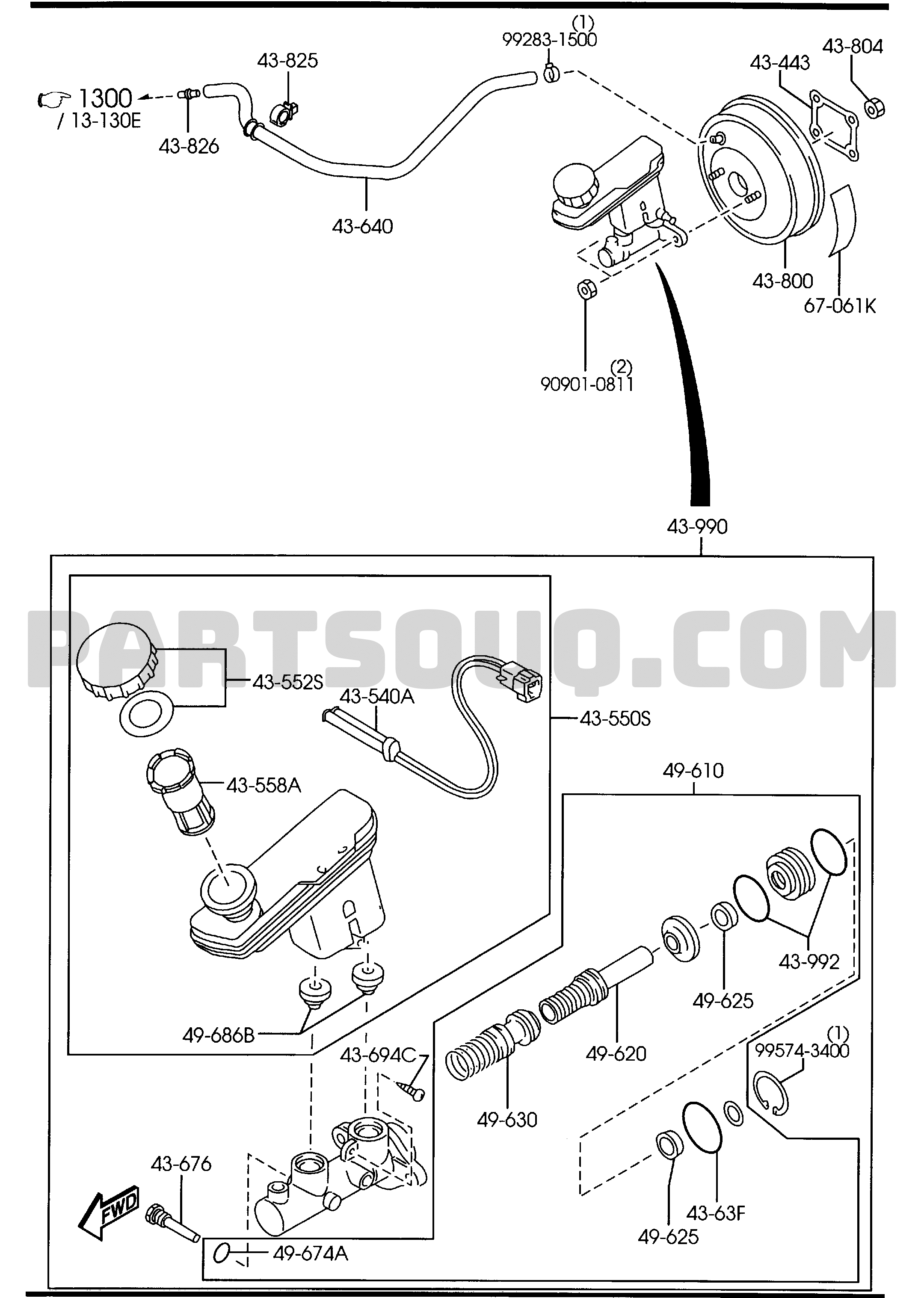 4340AA - BRAKE MASTER CYLINDER & POWER BRAKE (4-DISC) 01/01