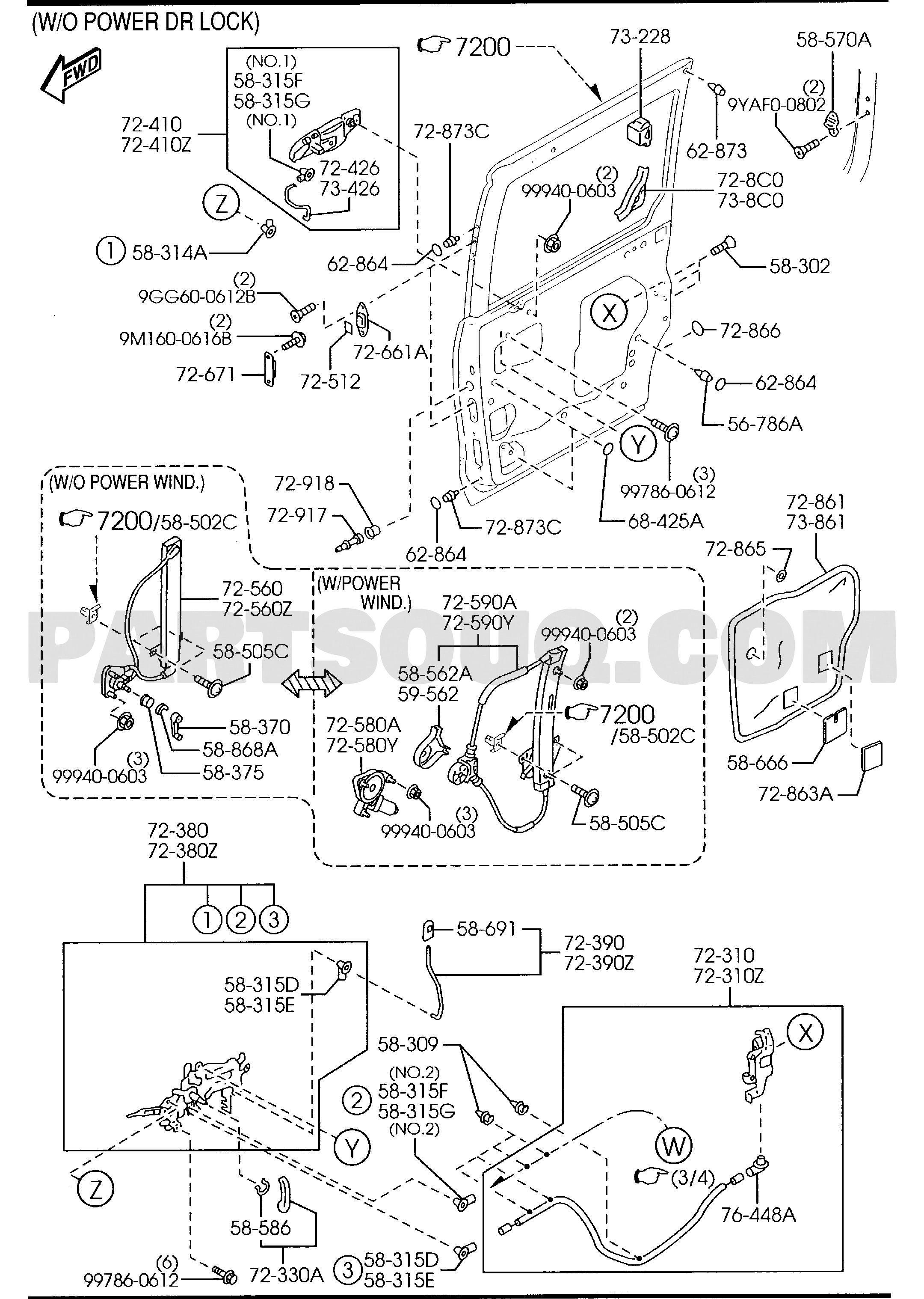 REAR DOOR MECHANISM 01/04 | Mazda MPV 2004 AULV09 | Parts Catalogs