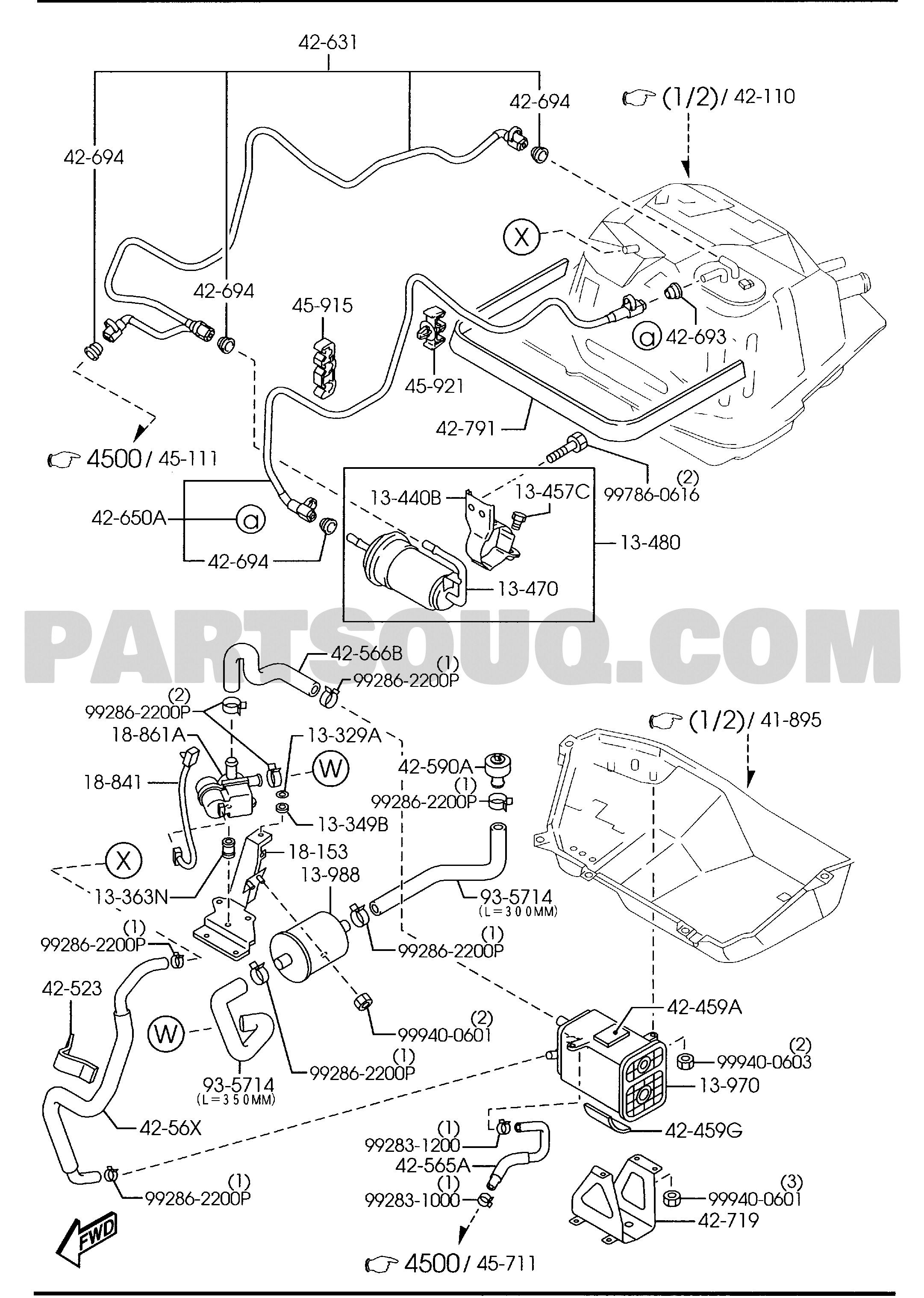 4200A - FUEL TANK 02/02 | Mazda MIATA 2004 AUNA10 | Parts Catalogs 