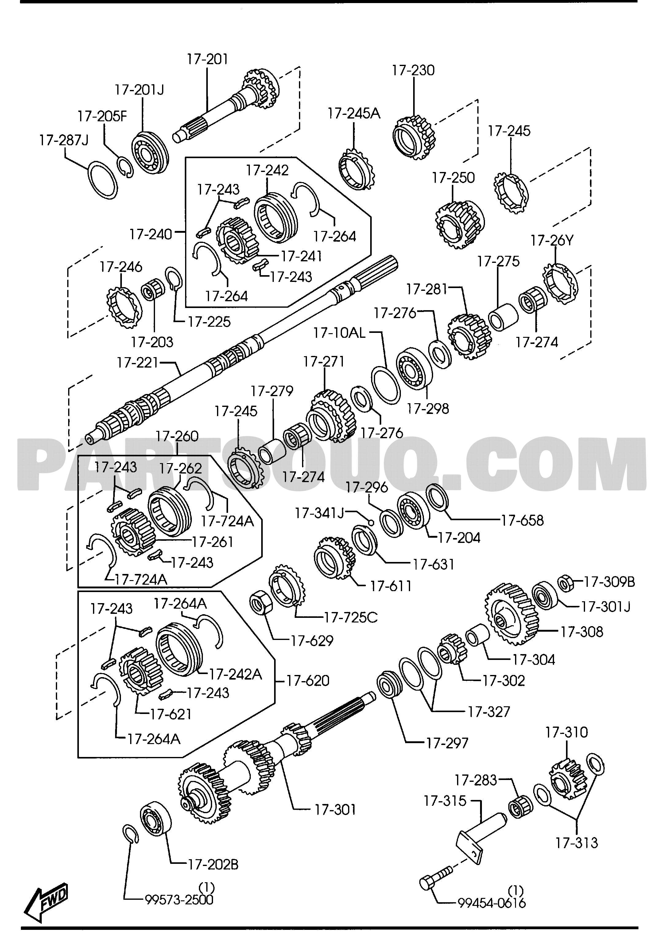 1710a - Manual Transmission Gears (5-speed) 01 01 