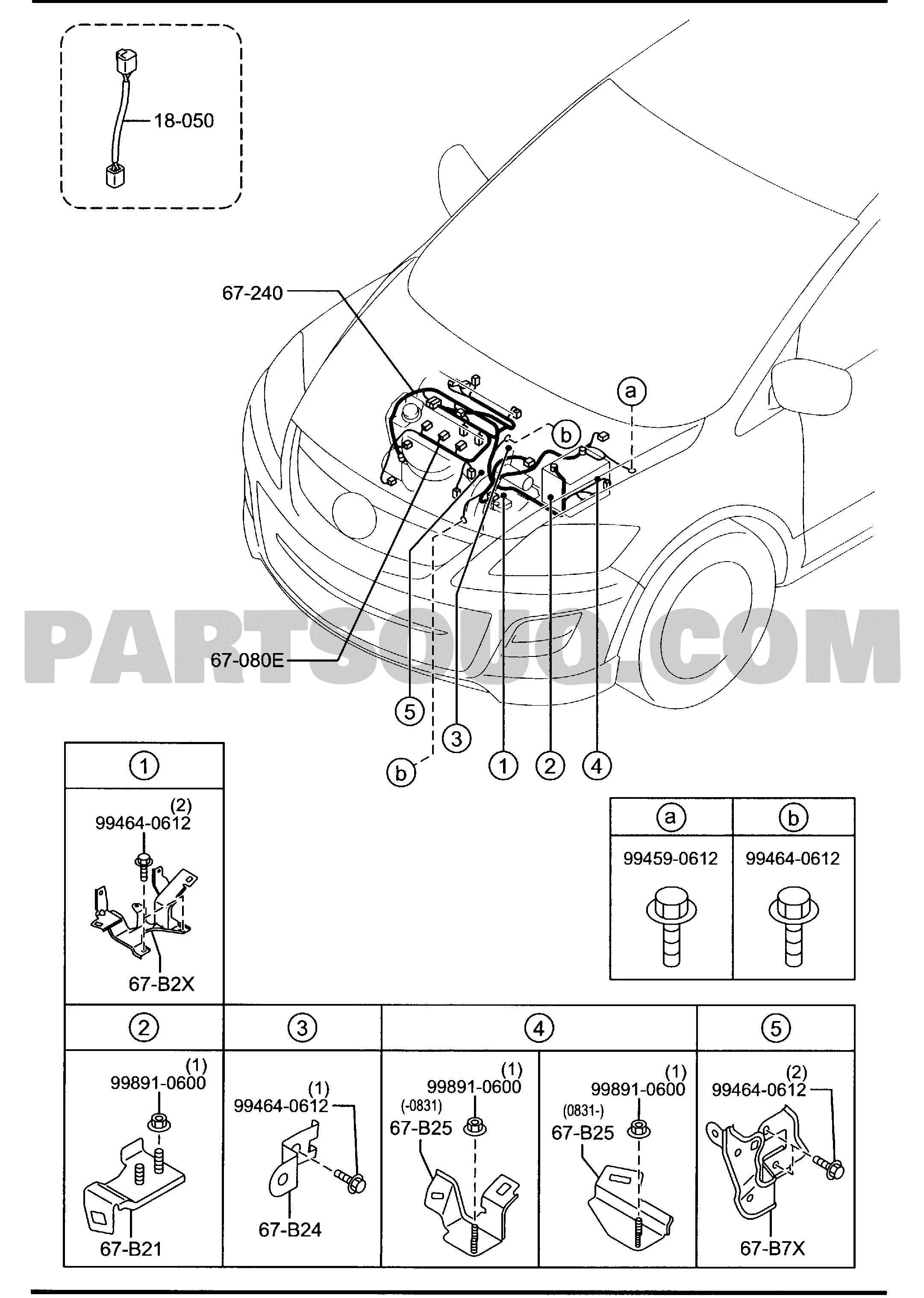6701A - ENGINE & TRANSMISSION WIRING HARNESSES 01/01 | Mazda CX-9 