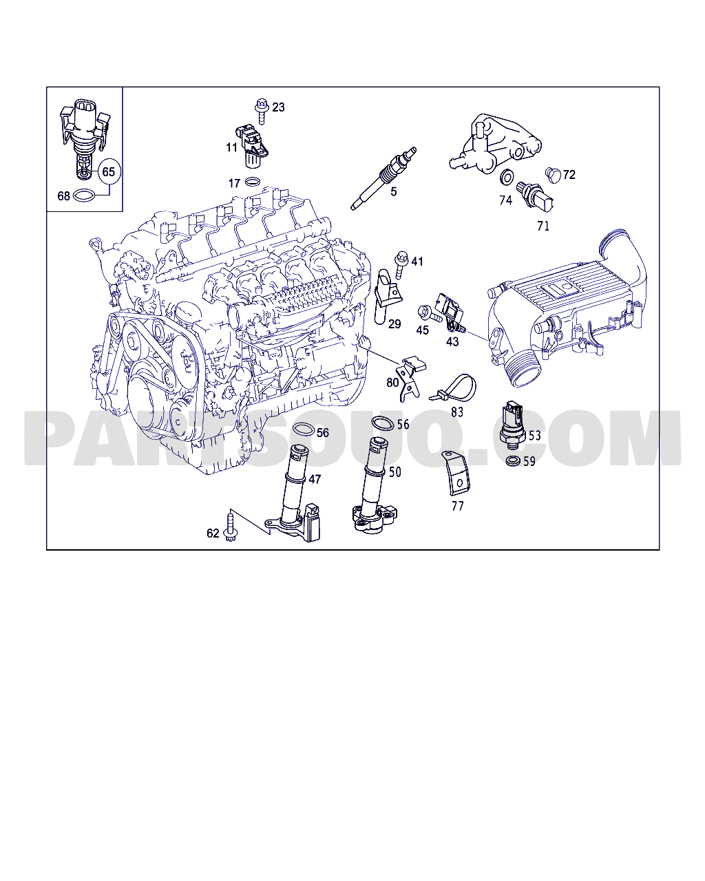 ATTACHMENT PARTS,HEATER PLUGS,AND SPEED SENDER UNIT | Mercedes-Benz E 270  CDI 05.08.1999 Standard | Parts Catalogs | PartSouq