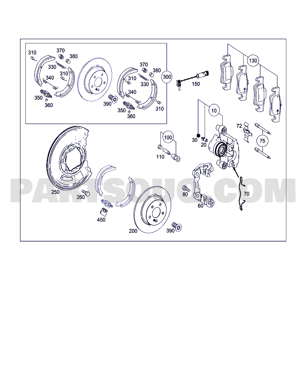 BRAKES | Mercedes-Benz C 320 CDI 4MATIC 23.09.2008 Standard | Parts  Catalogs | PartSouq