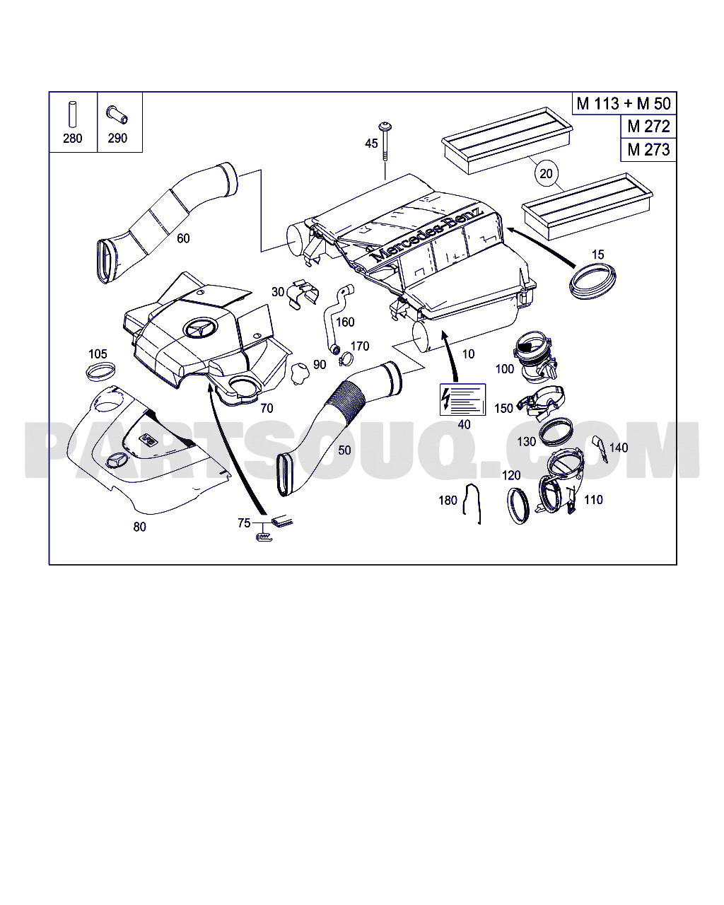 CHASSIS SHEET METAL / AIR INTAKE | Mercedes-Benz CLS 500 17.01.2005  Standard | Parts Catalogs | PartSouq