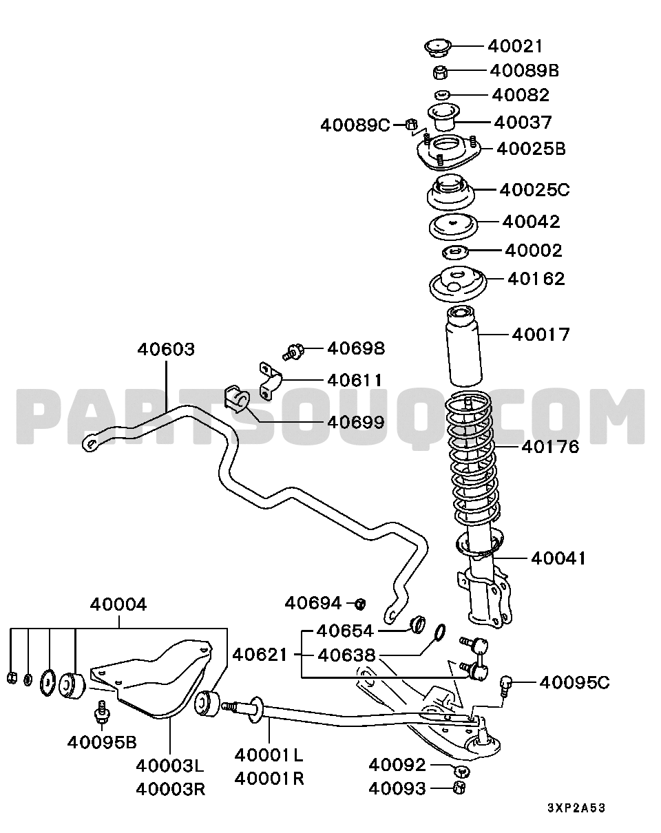 FRONT SUSPENSION - FRONT SUSP STRUT & SPRING | Mitsubishi PAJERO 