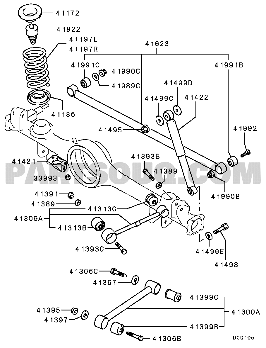 REAR SUSPENSION - REAR SUSP | Mitsubishi PAJERO MINI Japan H58A 