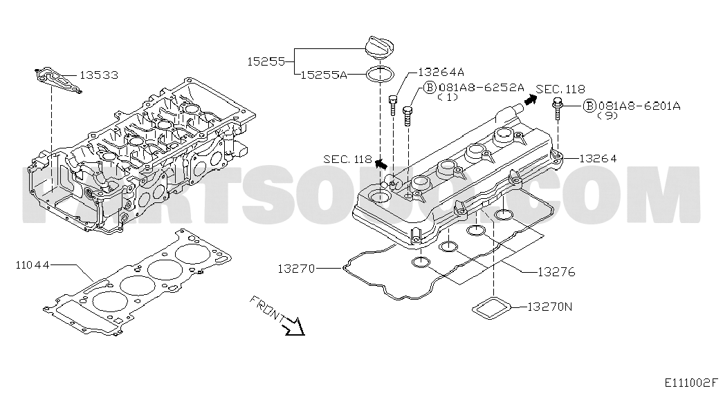 CYLINDER HEAD & ROCKER COVER; ASSEMBLY | Nissan ALMERA 07.2003 G 
