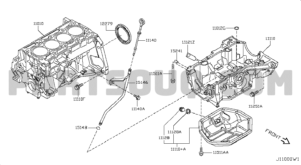 CYLINDER BLOCK & OIL PAN; ASSEMBLY | Nissan TIIDA LATIO 12.2005 C 