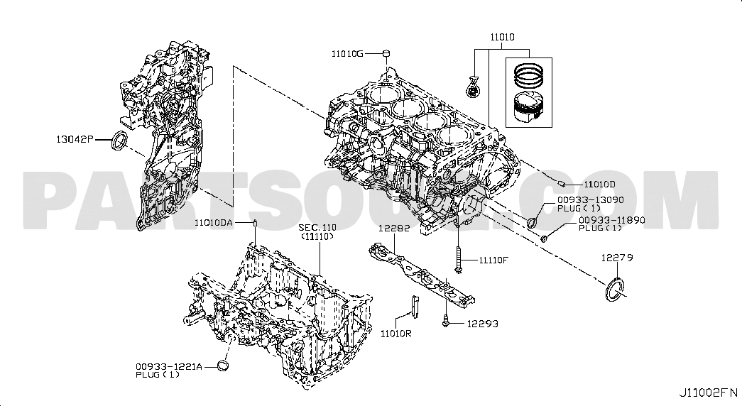 CYLINDER BLOCK & OIL PAN; ASSEMBLY | Nissan QASHQAI 04.2016 NAJ 