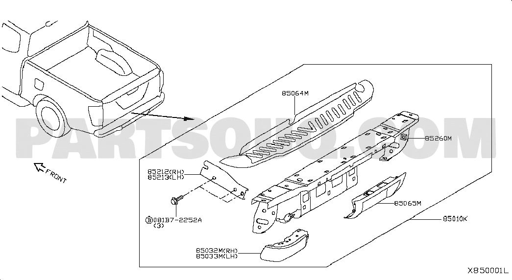 REAR BUMPER; REAR BUMPER | Nissan NP300 FRONTIER 05.2015 D23X 