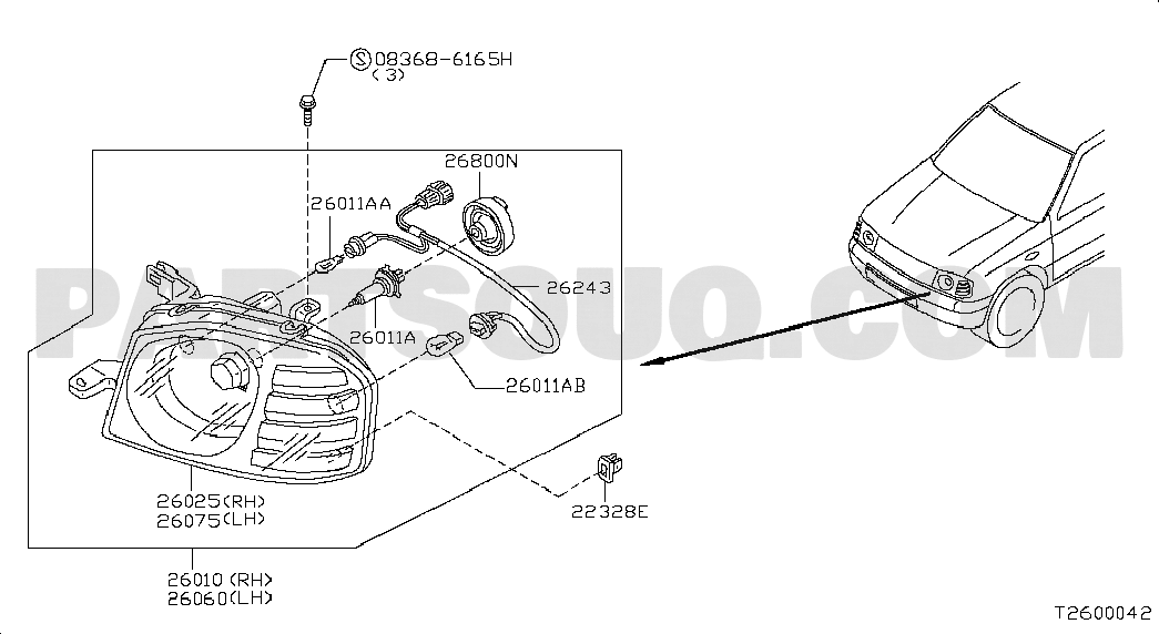 HEADLAMP; HEAD LAMP 1 | Nissan NV350 