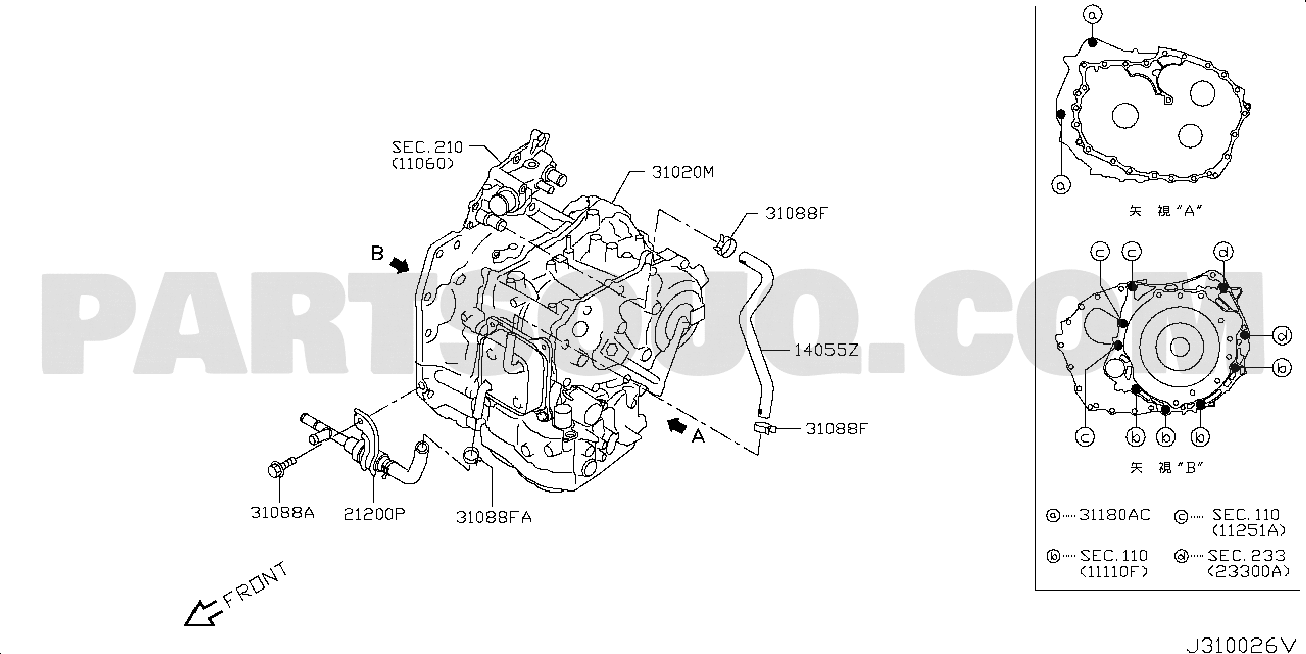 yページ TRANSMISSION | Nissan SYLPHY 12.2012 B17 | Parts Catalogs | PartSouq