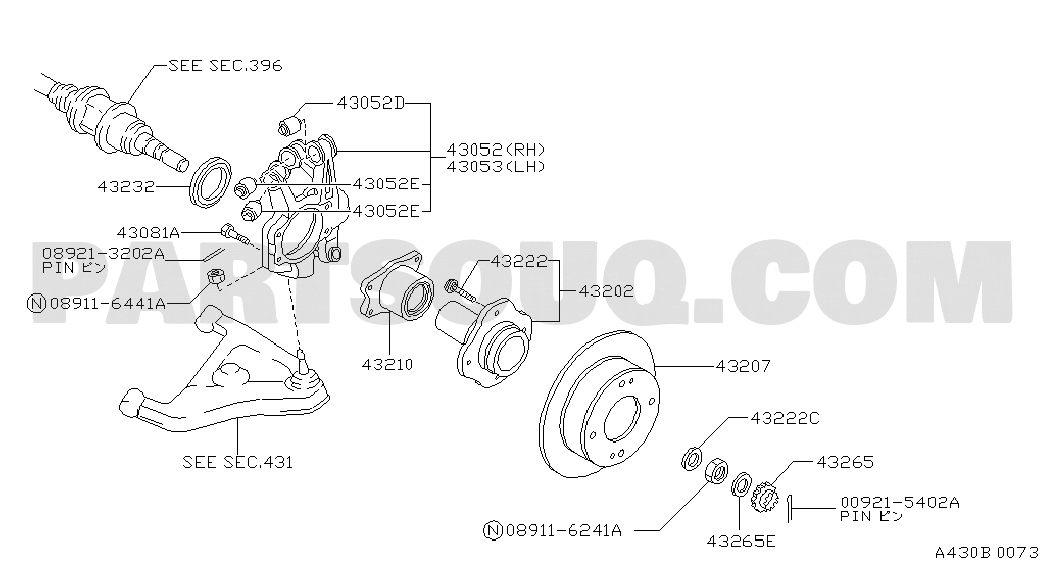 EJE Y SUSPENSION | Nissan 240SX 12.1990 G - BLACK | Catálogos de