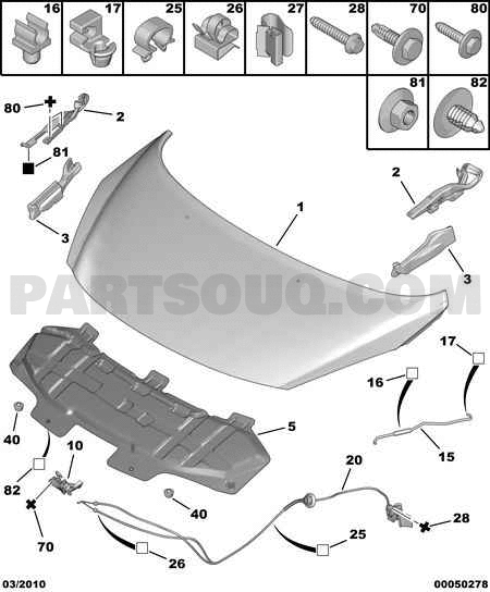 ♡ページ Bonnet | Peugeot 207 (A7) CAR PEUGEOT | Parts Catalogs