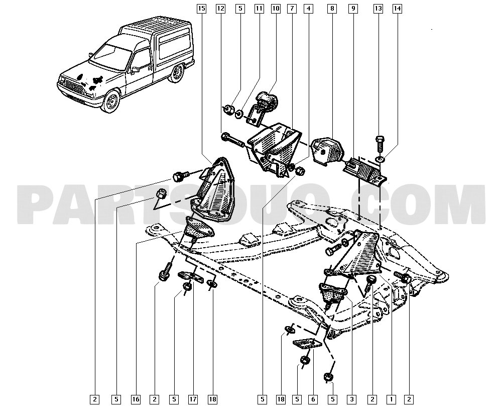 Engine mounting | Renault Extra 1159 F407 | Parts Catalogs | PartSouq