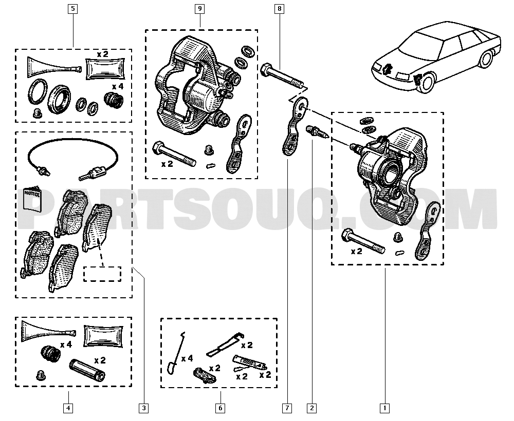 Brake calipers | Renault R19 1212 C53I | Parts Catalogs | PartSouq