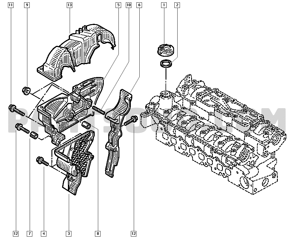 Cylinder head - Valve rocker cover | Renault Logan Sandero II 
