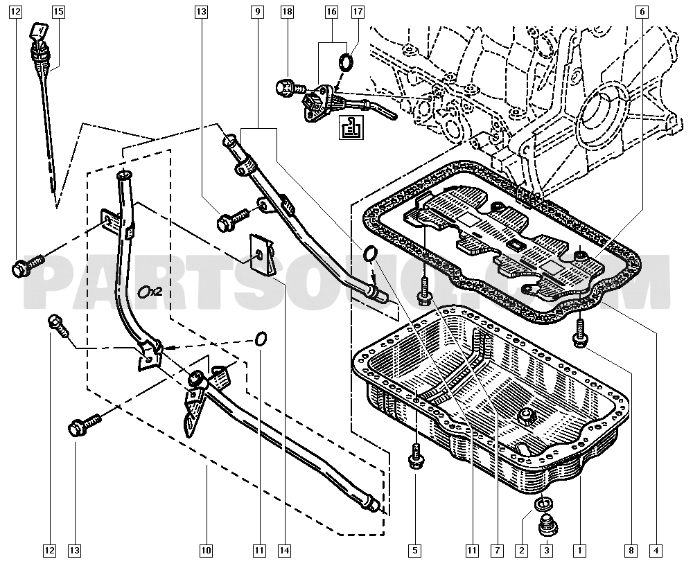 Oil sump | Renault Trafic II 1293 FL0D | Parts Catalogs | PartSouq
