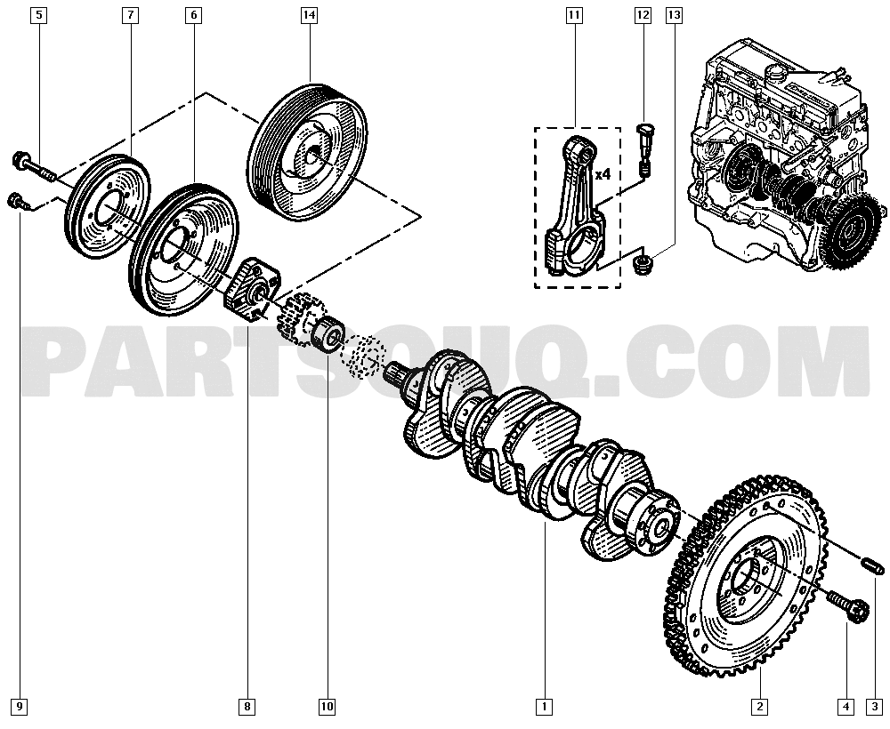 10 Engine | Renault Mégane Classic-Estate 1274 LA0V Parts Catalogs ...