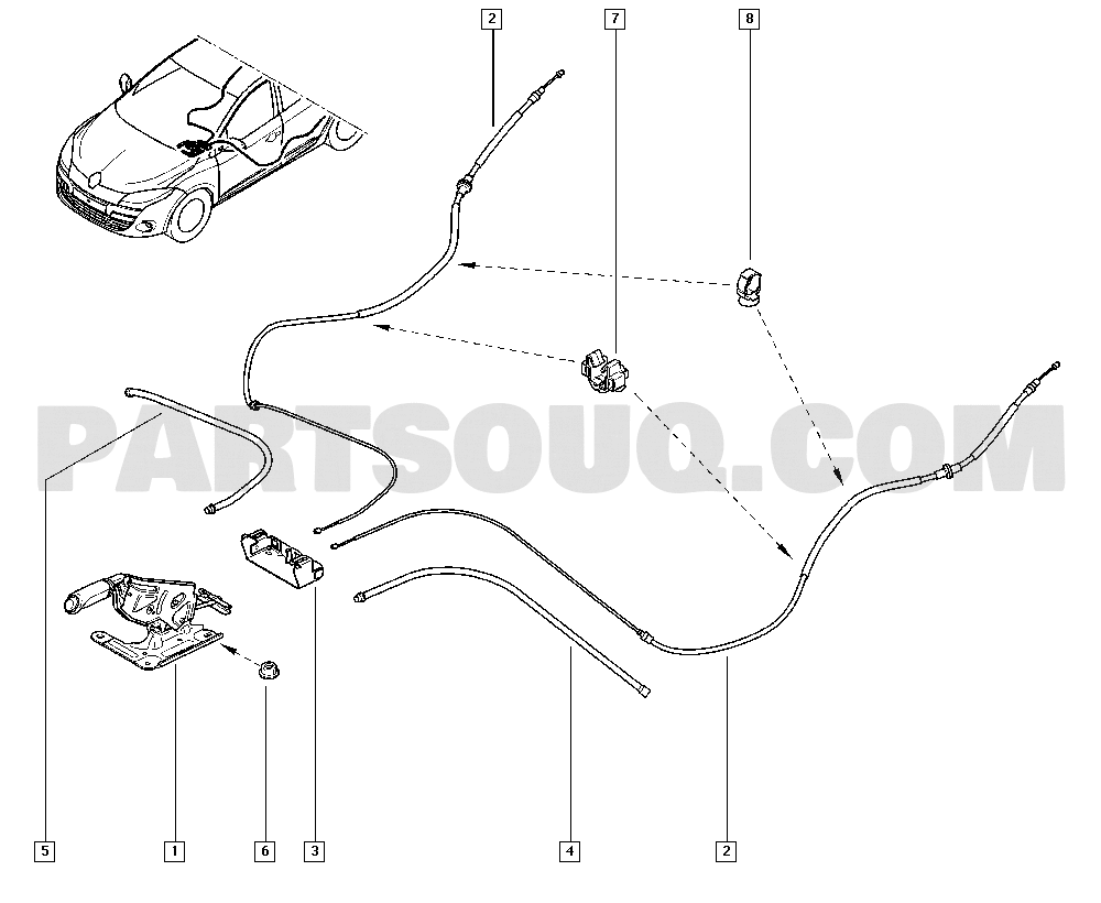 Hand brake | Renault Mégane III 1495 DZ0K | Parts Catalogs | PartSouq