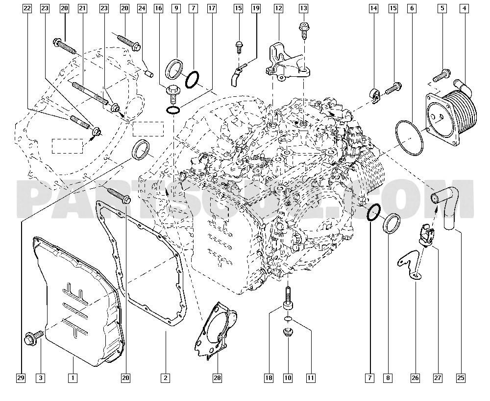 Automatic gearbox casings | Renault Latitude 1443 L707 | Parts 