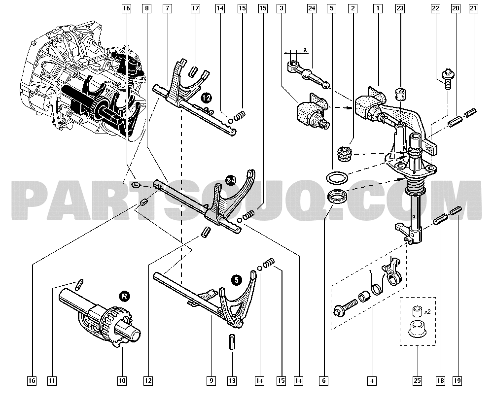 Gear selector fork | Renault Fluence-Mégane Generation Fluence 