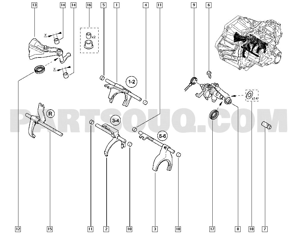 Gear selector fork | Renault Fluence-Mégane Generation Fluence 