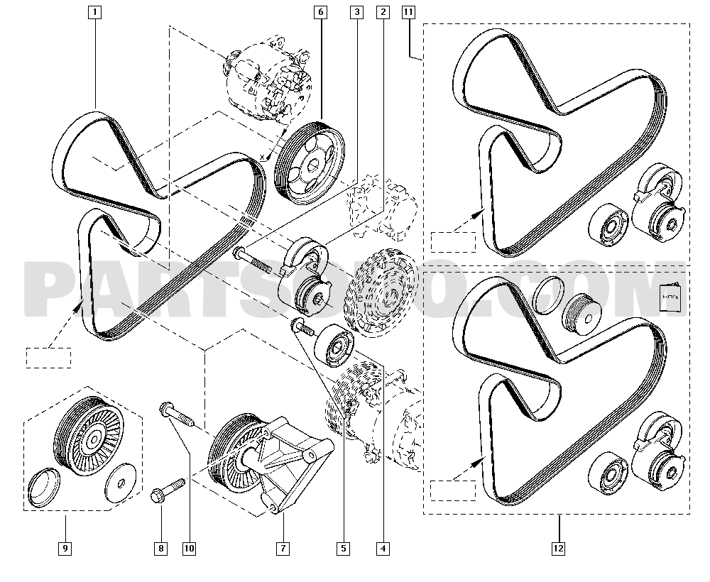 Tensioner - Belt | Renault Laguna II Laguna II 02 2004 | Parts 