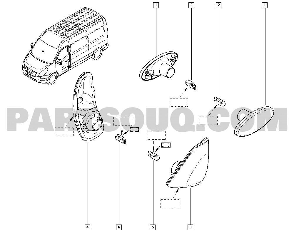 Headlamp, Renault Master III Master III 09 2020, Parts Catalogs