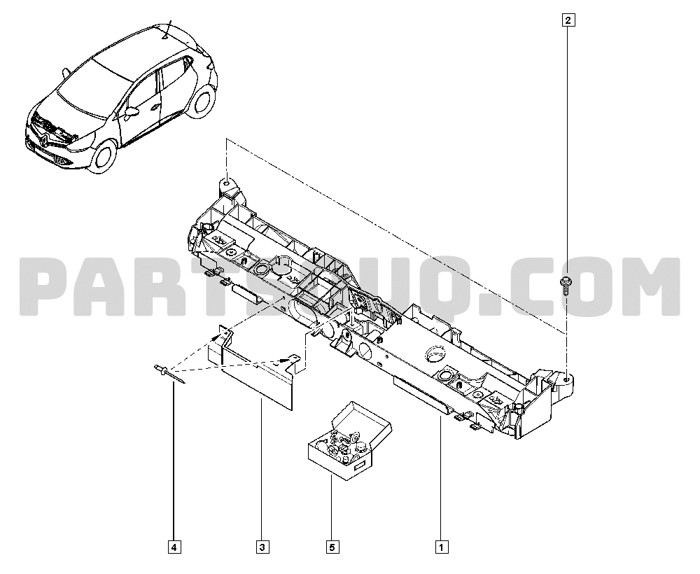 Front end panel | Renault Clio IV 1498 BHM6 | Parts Catalogs | PartSouq