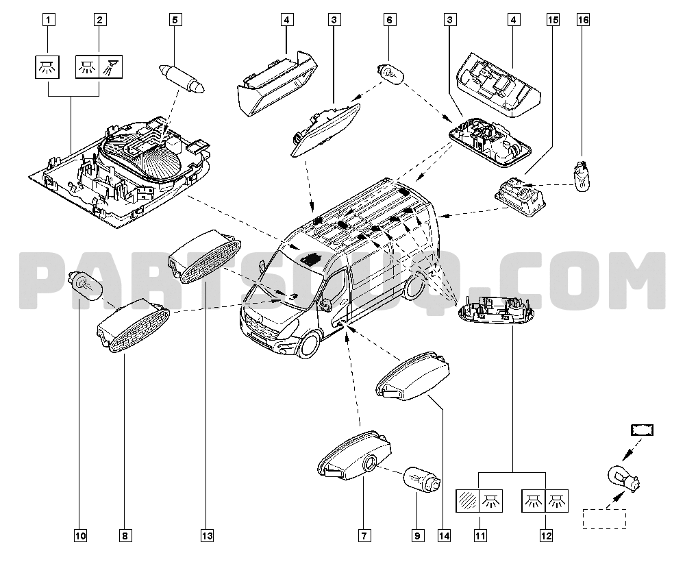 Headlamp, Renault Master III Master III 09 2020, Parts Catalogs