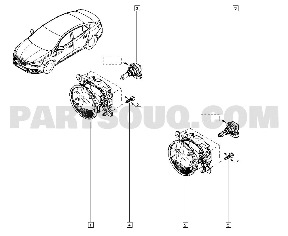 Headlamp | Renault Megane IV Sedan 1810 LVM0 | Parts Catalogs 