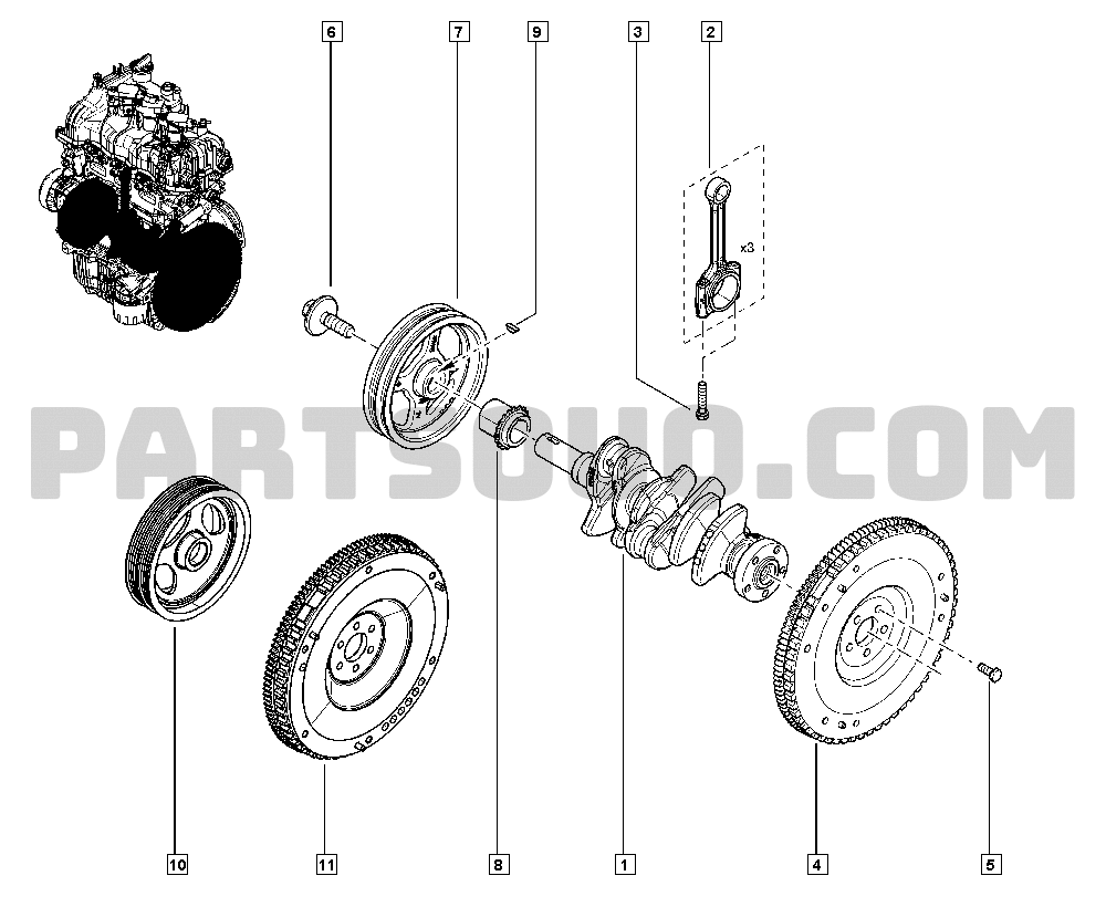 Crankshaft | Renault Logan Sandero II Logan Sandero II 02